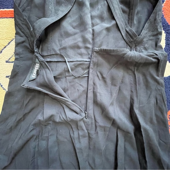 Express Black Maxi Dress, Medium, Strappy Back, High Slit Skirt - Picture 7 of 8